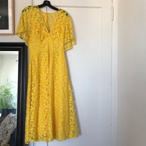 Lela Rose lace, lined marigold dress